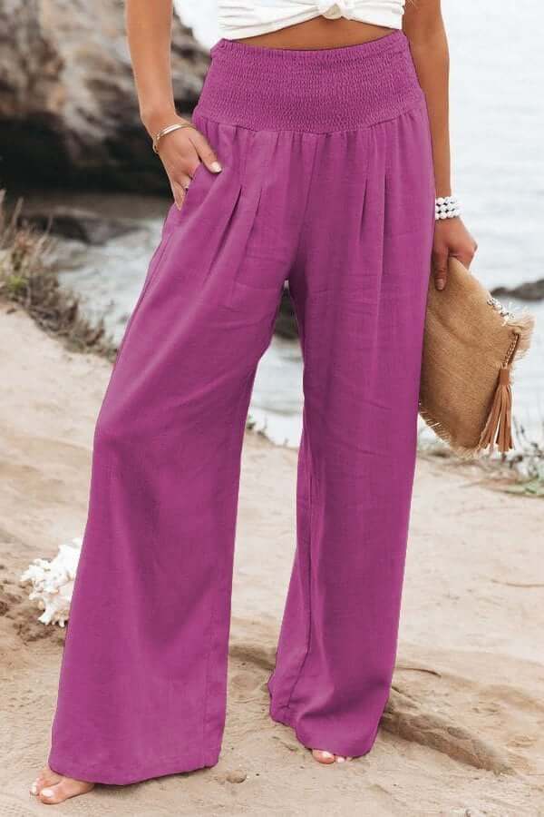 Luvik | rent wide trousers made of cotton and linen with wide legs