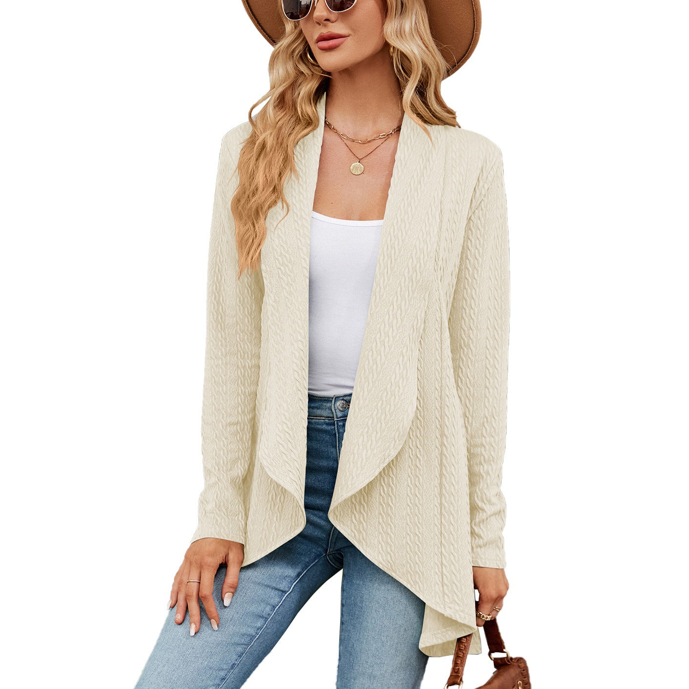Luvik | Locker Tyylikäs Avoin Cardigan