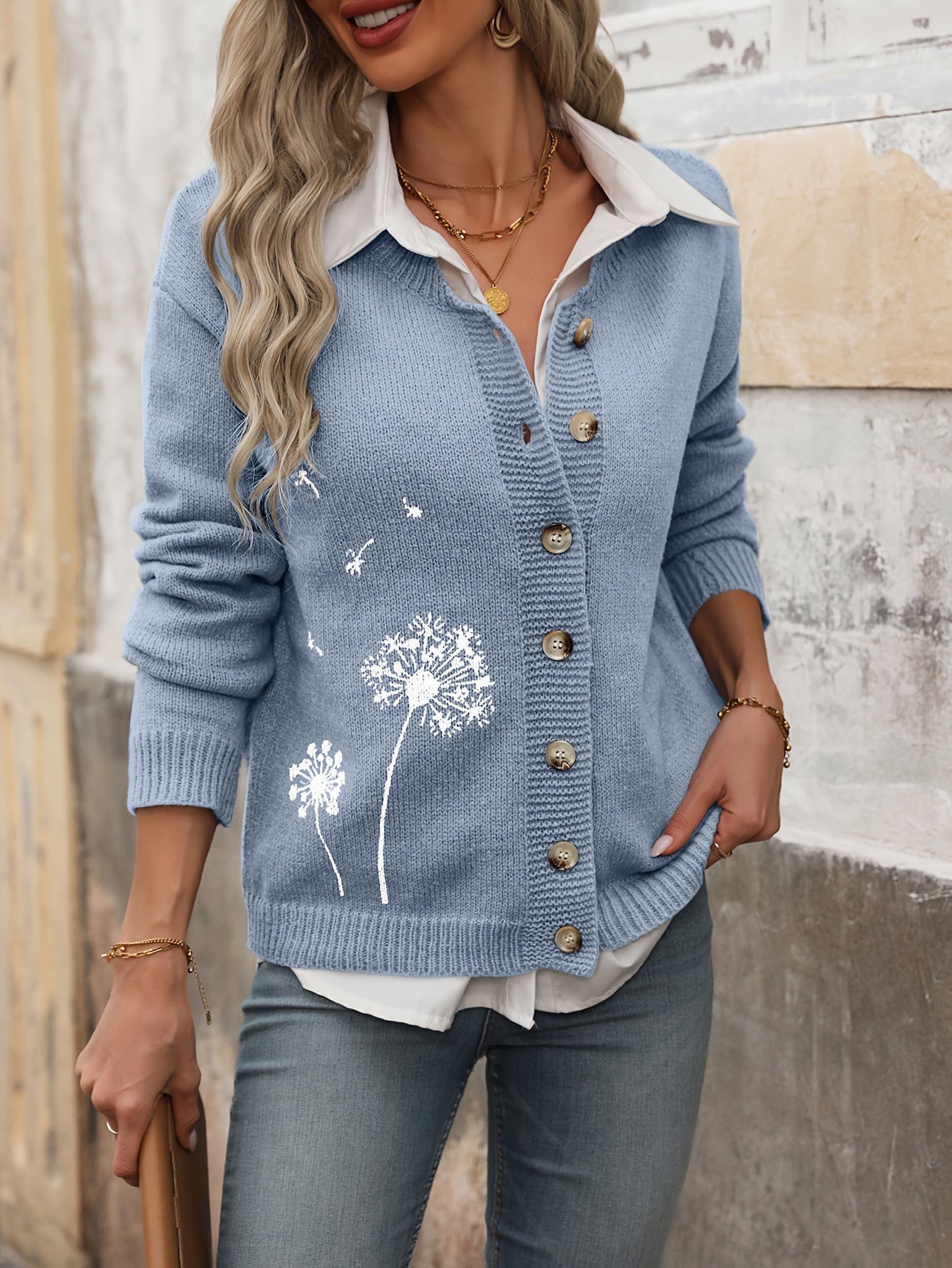 Luvik | Tyylikäs Neulottu Napillinen Cardigan