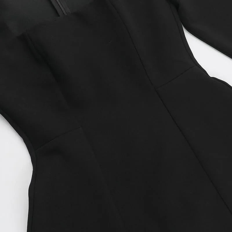 Luvik | Pitkähihaista mekkoa neliönmuotoisella kauluksella, Slim Fit