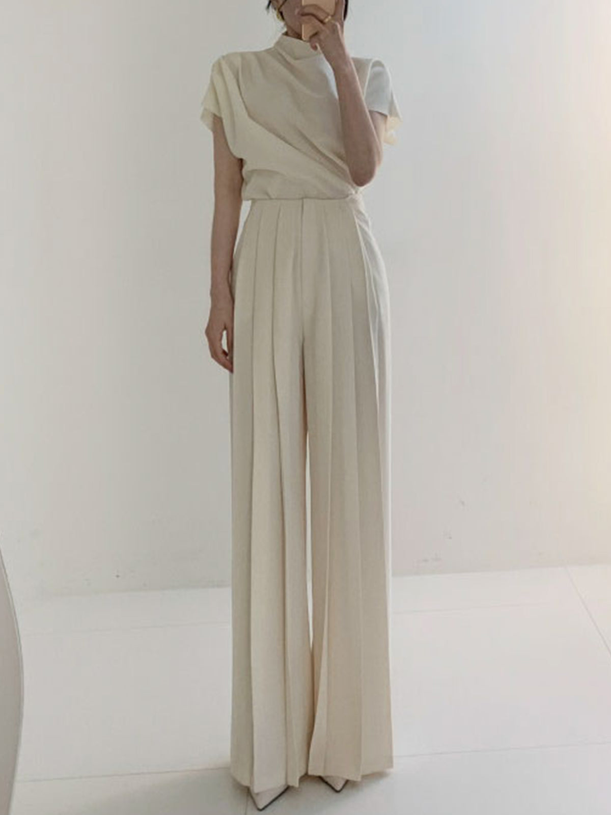 Luvik | Pleated High Waist Wide Pants
