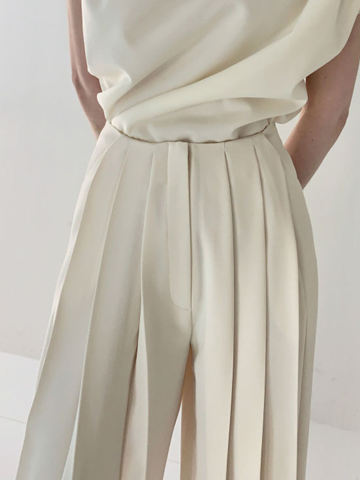 Luvik | Pleated High Waist Wide Pants