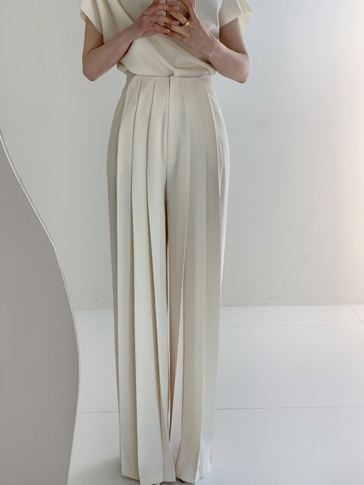 Luvik | Pleated High Waist Wide Pants