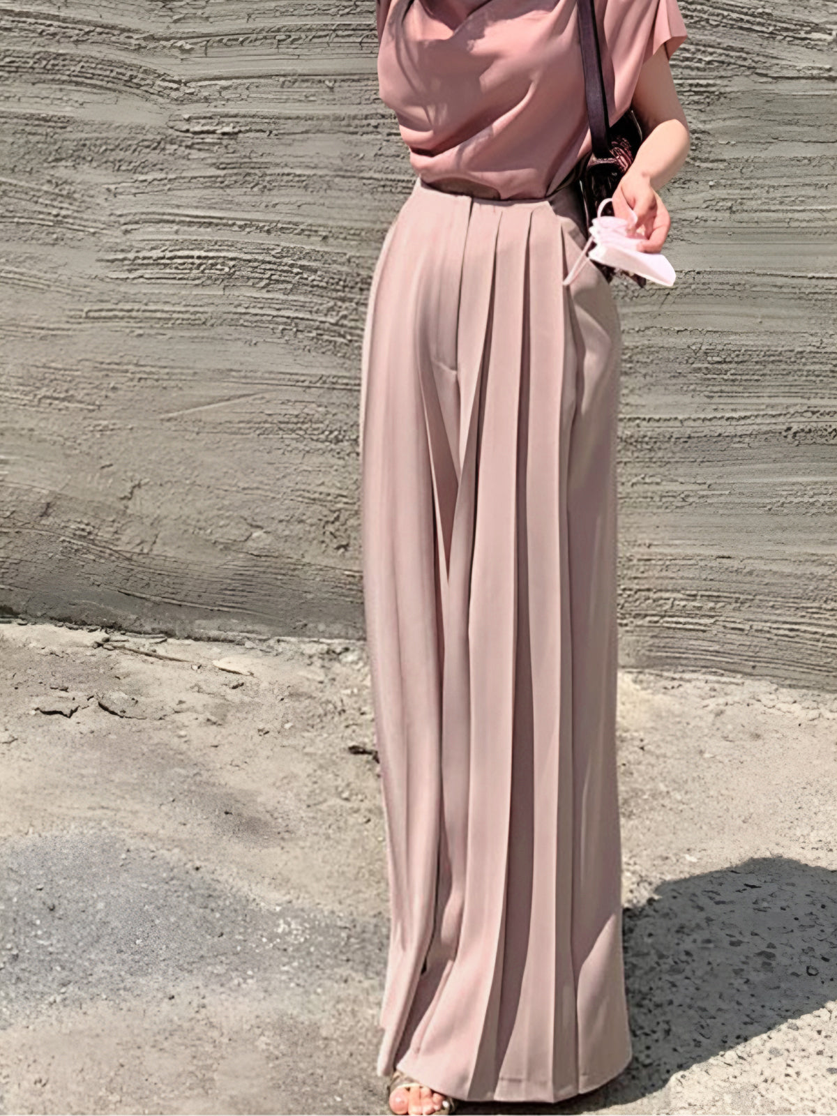 Luvik | Pleated High Waist Wide Pants