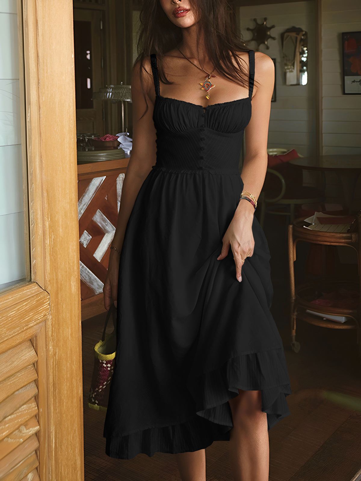 Luvik | Helma Cami yksinkertainen Midi Dress
