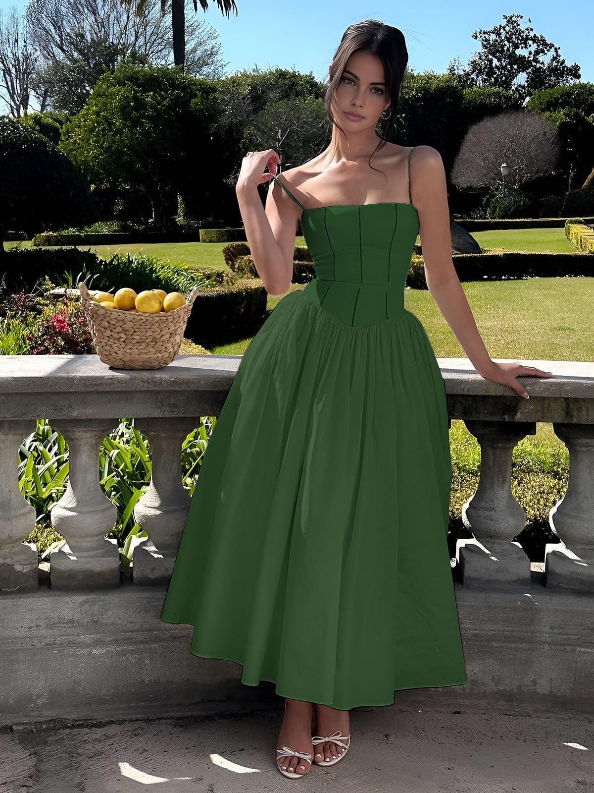 Luvik | Midi dress with corset top and wide skirt for women