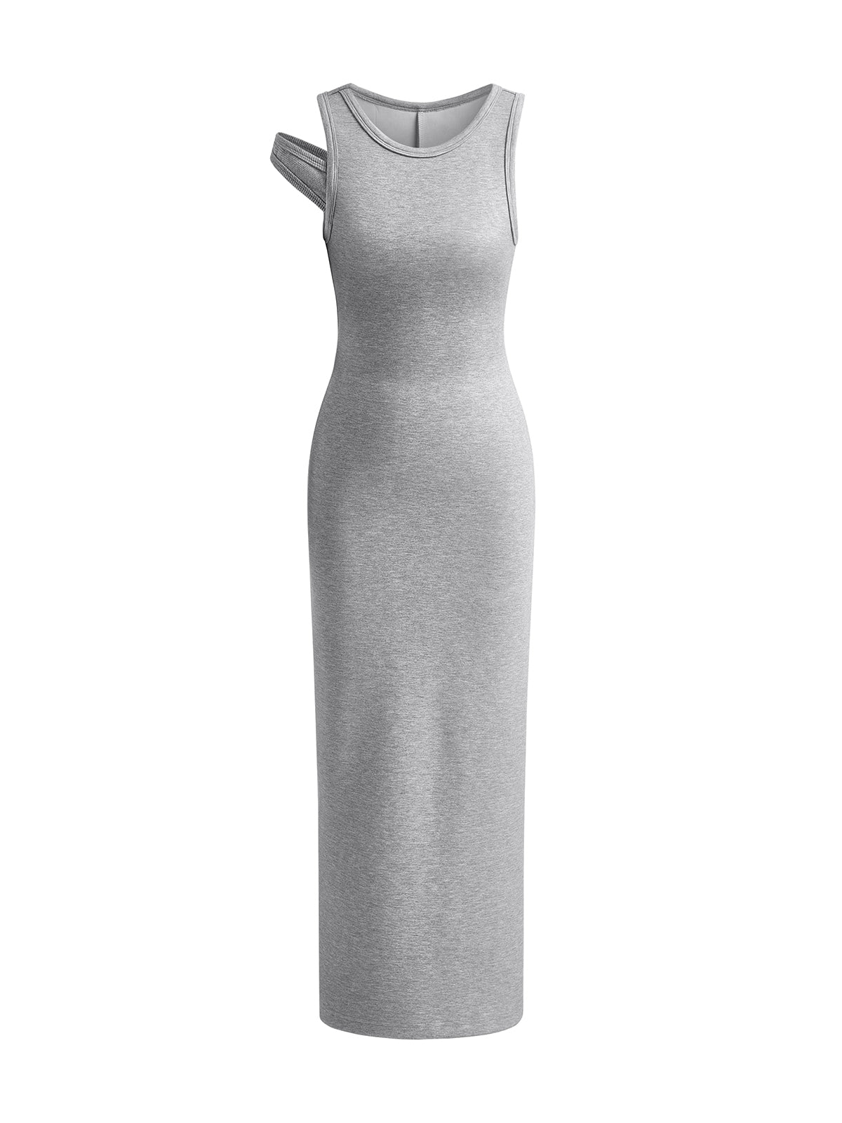 Luvik | Asymmetric Crew Neck Split Maxi Dress