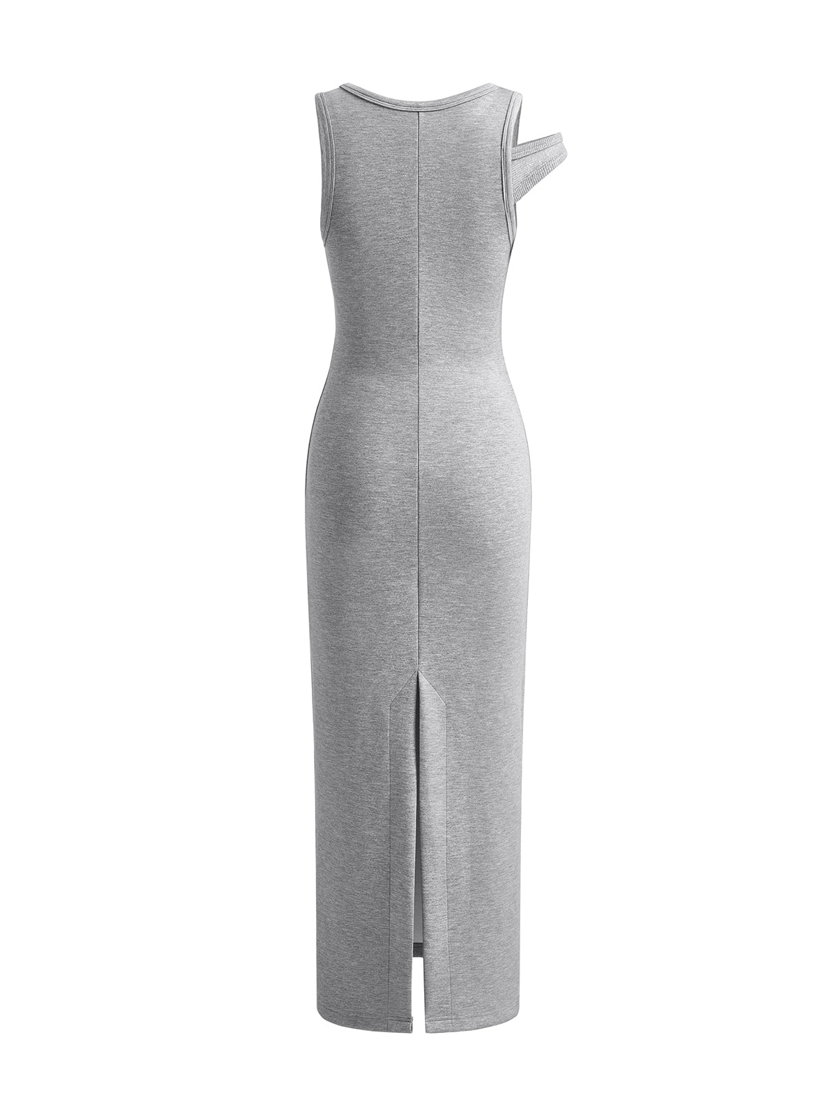 Luvik | Asymmetric Crew Neck Split Maxi Dress
