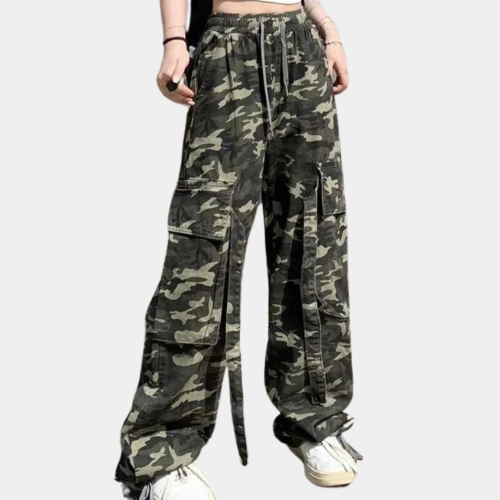 Luvik | Moderni Camouflage Naisten Housut Korkealla Vyötäröllä