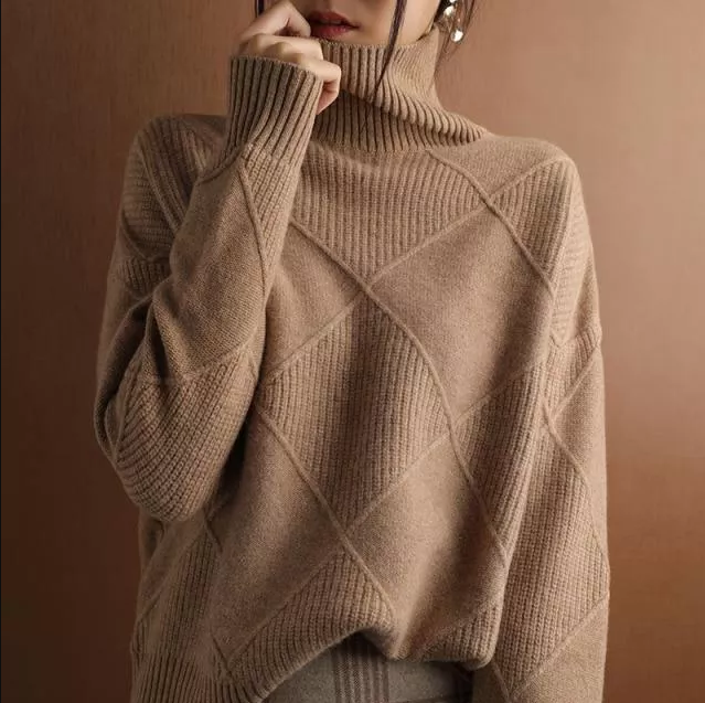 Luvik | Lose Rollkragenpullover Strickjacke