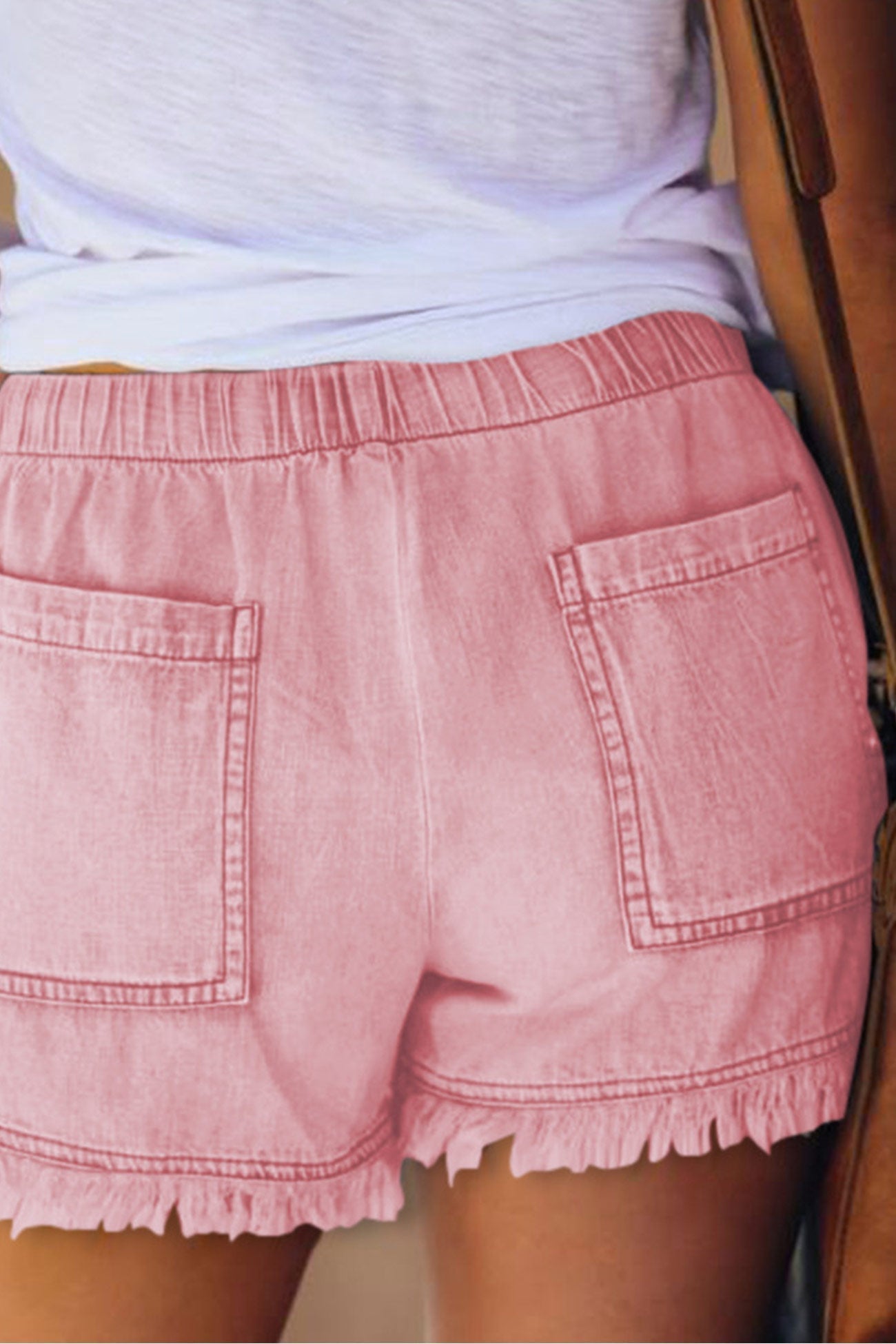 Luvik | Vyötärö Raaka Reuna Denim Shorts