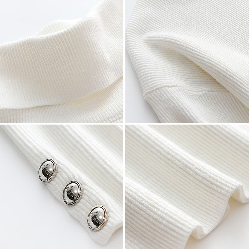 Luvik | Chic Korkeakaulustyylinen neuletakki