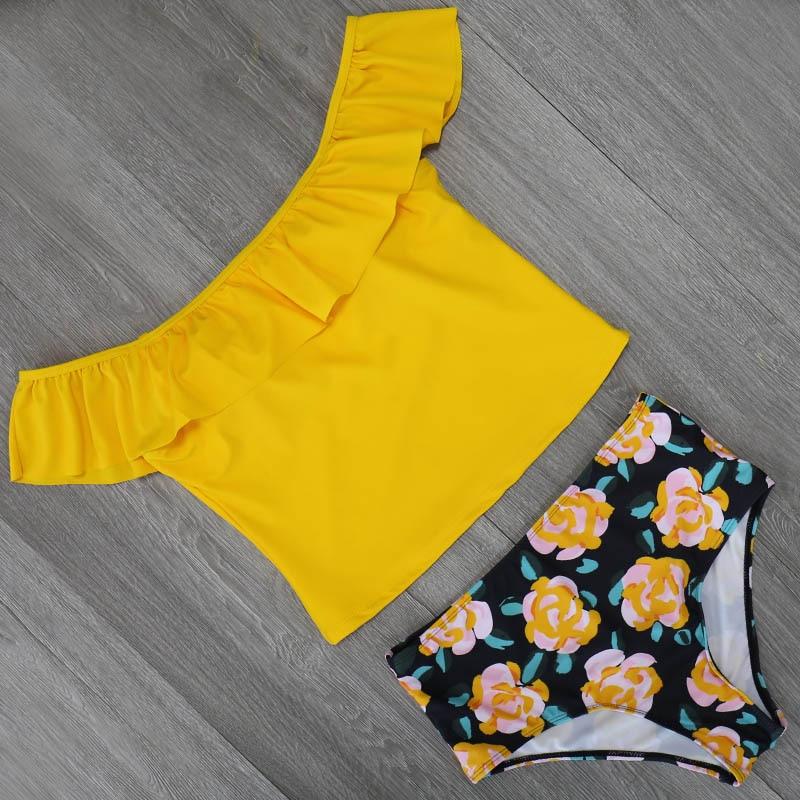 Luvik | Seksikkäät Kaksi Osaa Bodysuitit Printti Uimapuku Naisille Uimapuku Olkaimen Rypytetty Kylpytakki Ranta-asu Plus Koko Tankini Set