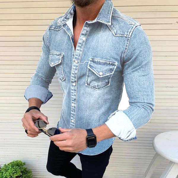 Luvik | Slim Fit Denim-paita Miehille