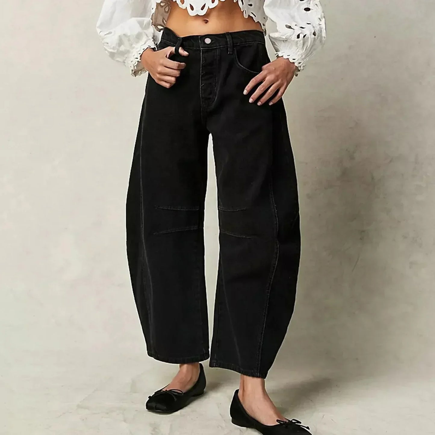 Luvik | Matala vyötärö Baggy Farkut Naisille Jeans