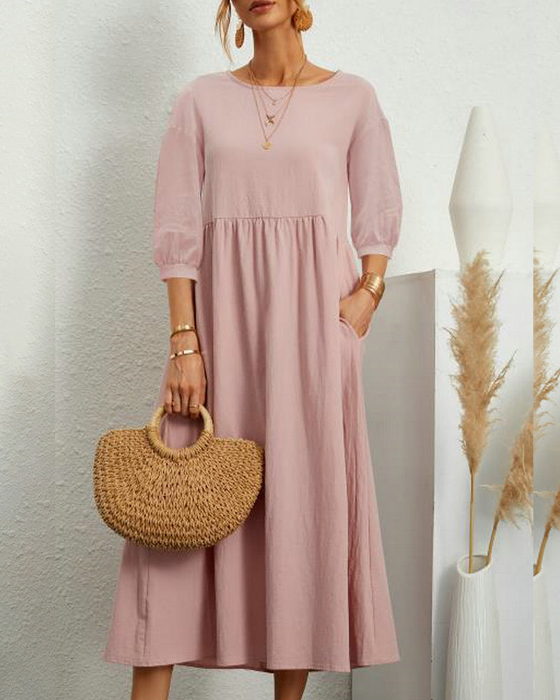 Luvik | Loose Fit Puolihihainen Vapaa-ajan Mekko Kesämekko Vapaa-ajan Mekko Kesämekko