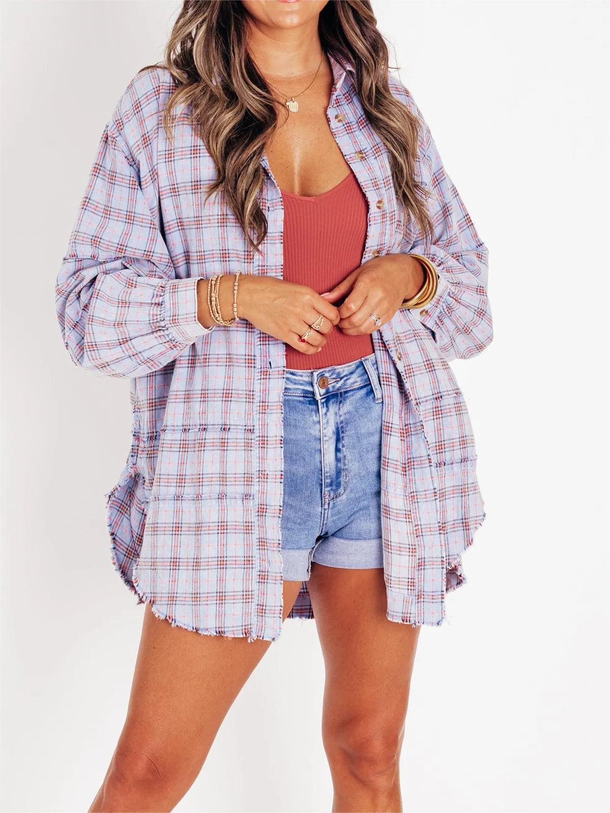 Luvik | Rake-edge overlong coat with pockets