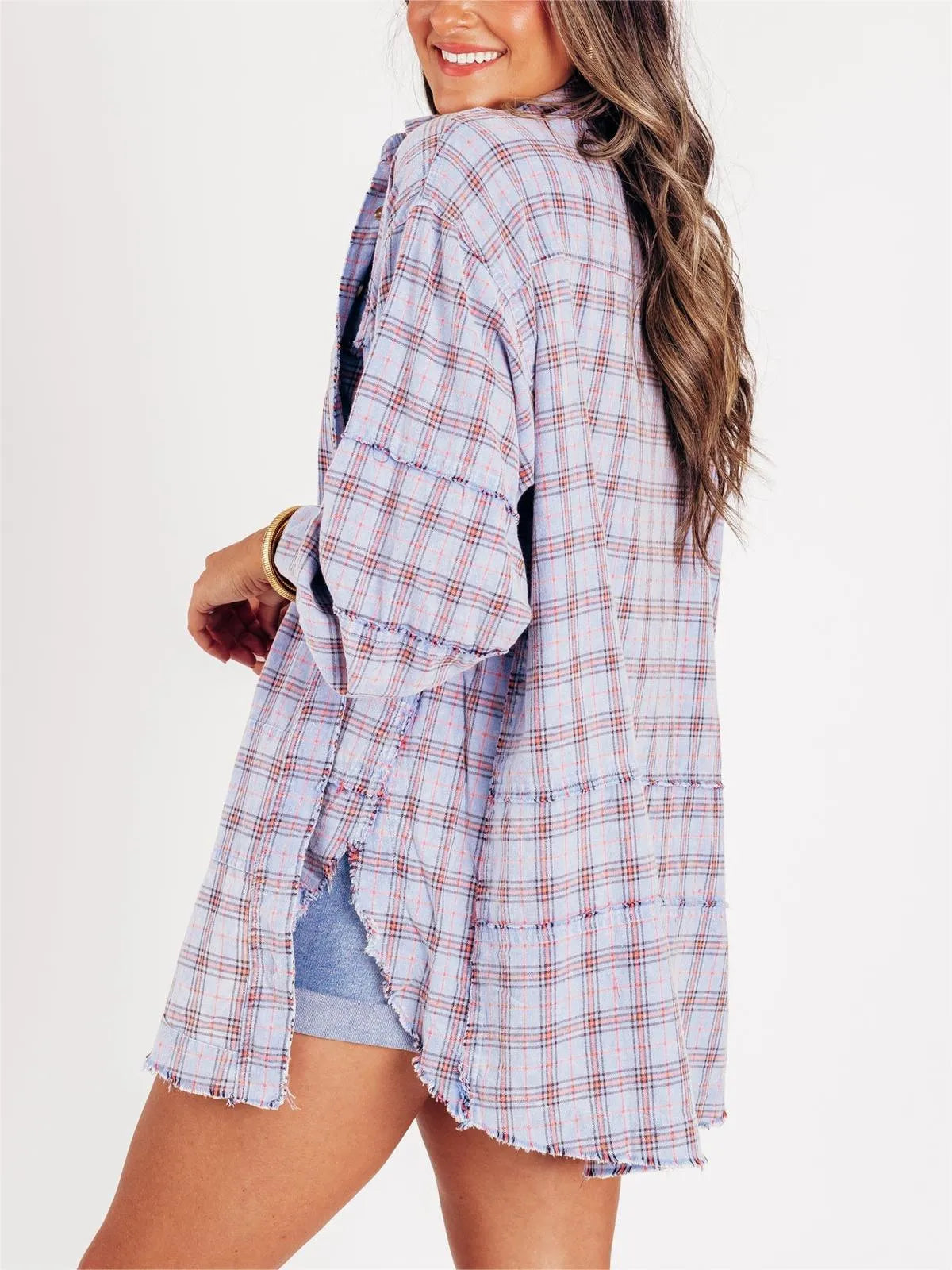 Luvik | Rake-edge overlong coat with pockets