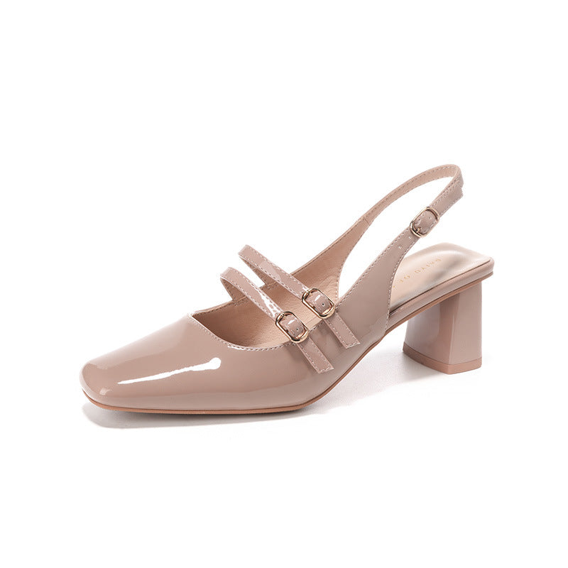 Naisten kengät, joissa on paksu korko ja Slingback Luvik