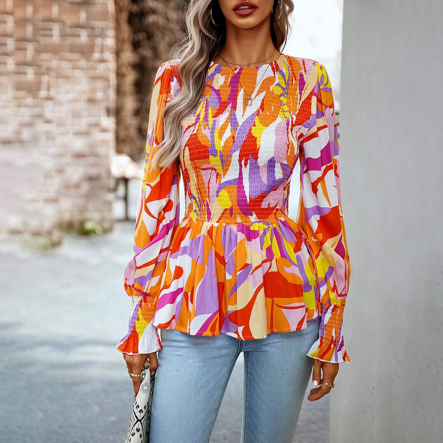 Luvik | Trendy Women's Casual Long Sleeve Print Shirt – Stylish Fashion Choice