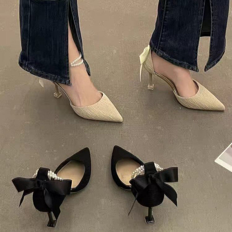 Naisten elegantit Slingback-korkokengät, joissa on siro remmi ja kiiltävä pinta Luvik