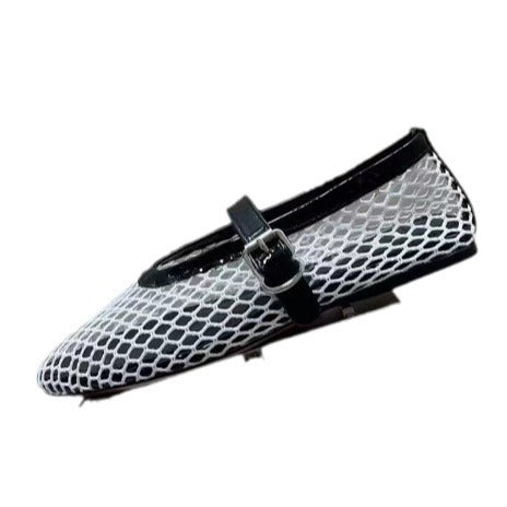 Naisellinen Elegante Mesh Ballerina Flats koristeellisella hihnalla Luvik