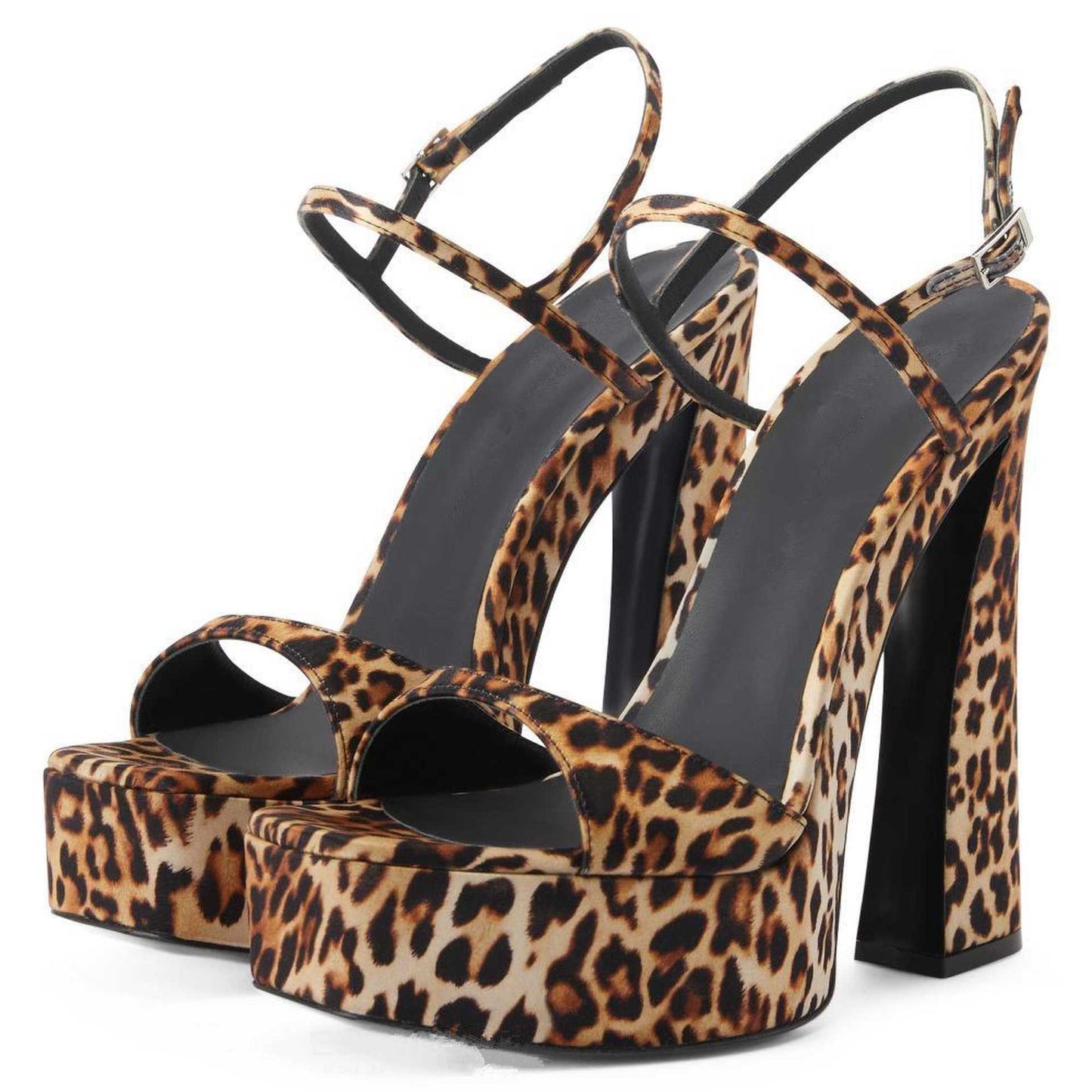 Femme Strappy Platform High Heel Sandals with eye-catching animal print Luvik