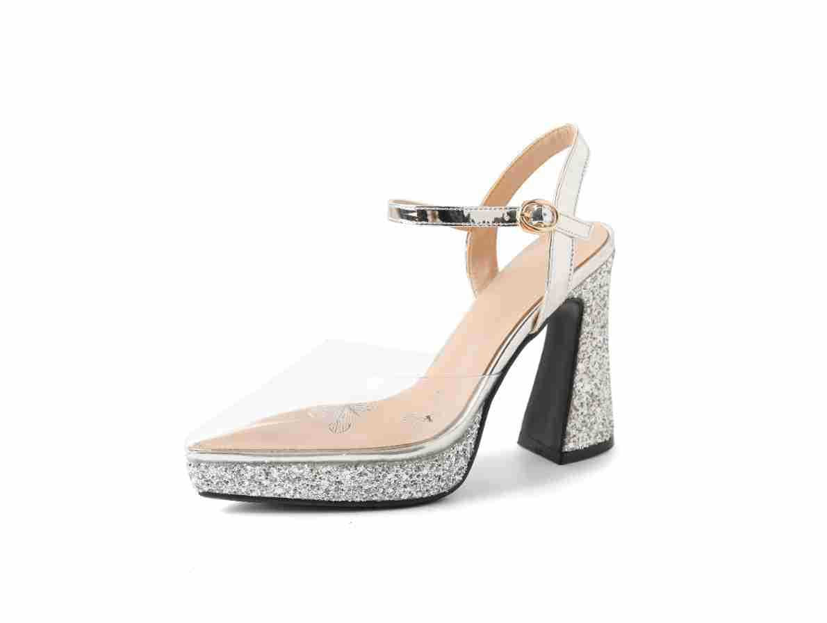 Nainen Strappy Glitter-tyyliset Blokkin korkeat sandaalit Luvik
