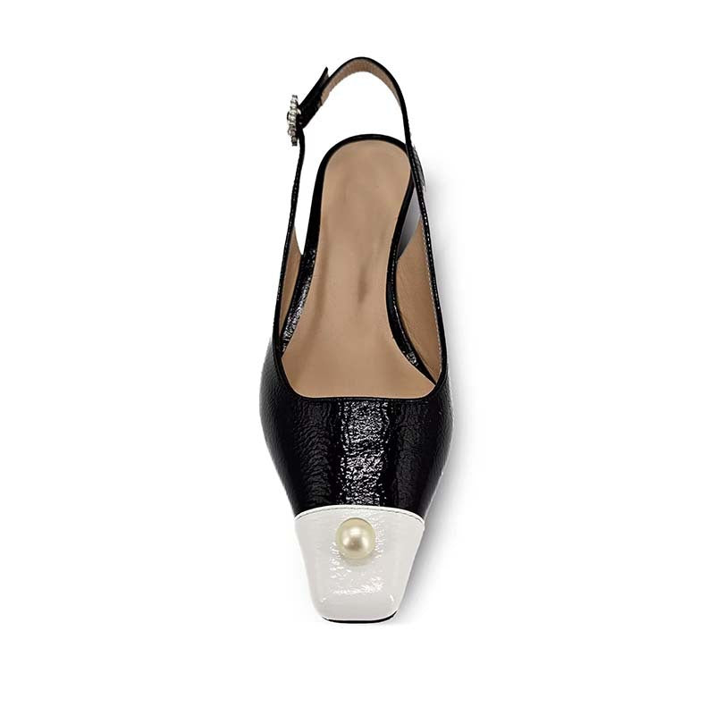 Naisille Slingback Kitten Heel Pumps helmikoristeilla Luvik