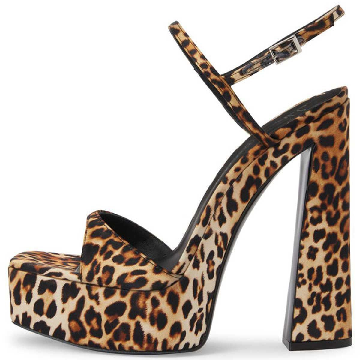 Femme Strappy Platform High Heel Sandals with eye-catching animal print Luvik
