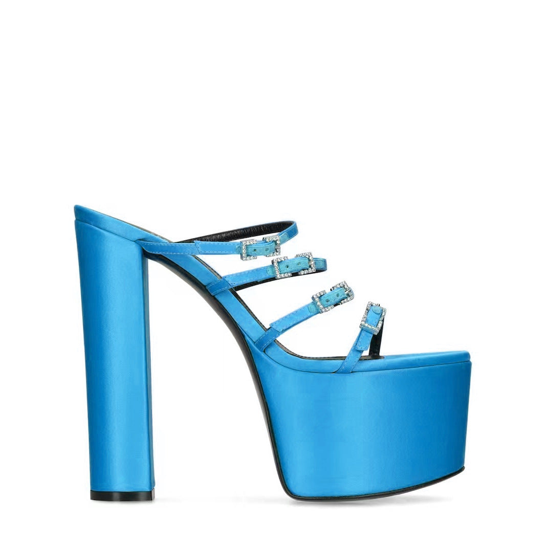 Femme Strappy Platform Slide Sandalit koristeellisilla soljilla Luvik