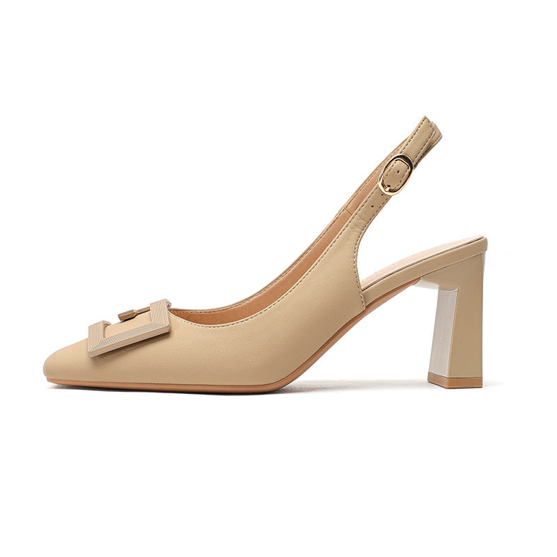 Naisten Slingback-lohkare-korkokengät, joissa on tyylikäs solk yksityiskohtia Luvik