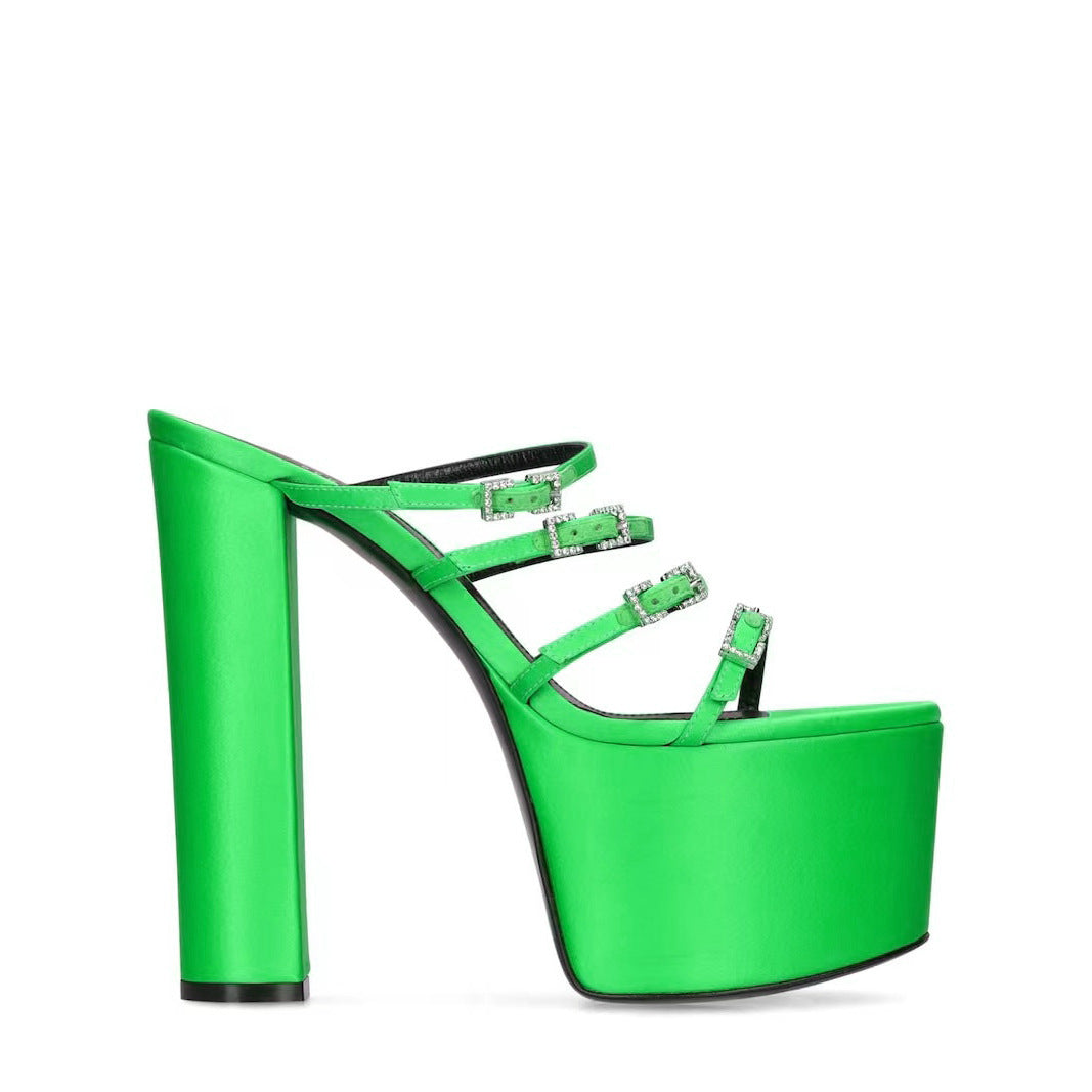 Femme Strappy Platform Slide Sandalit koristeellisilla soljilla Luvik