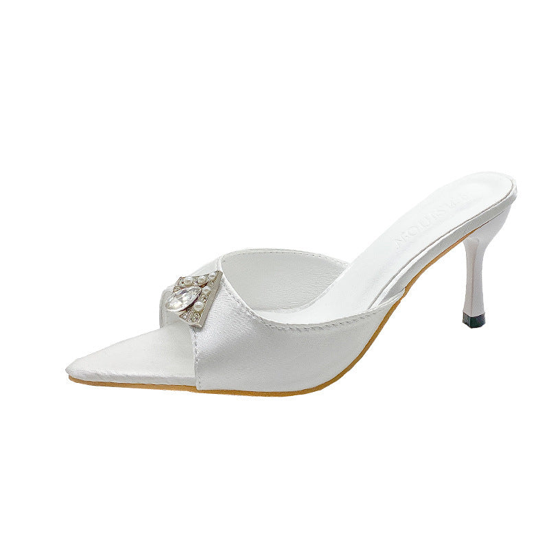 Naiset Elegantit Slingback-korkokengät kimaltavalla korupinnoitteella ja tyylikkäällä muotoilulla Luvik