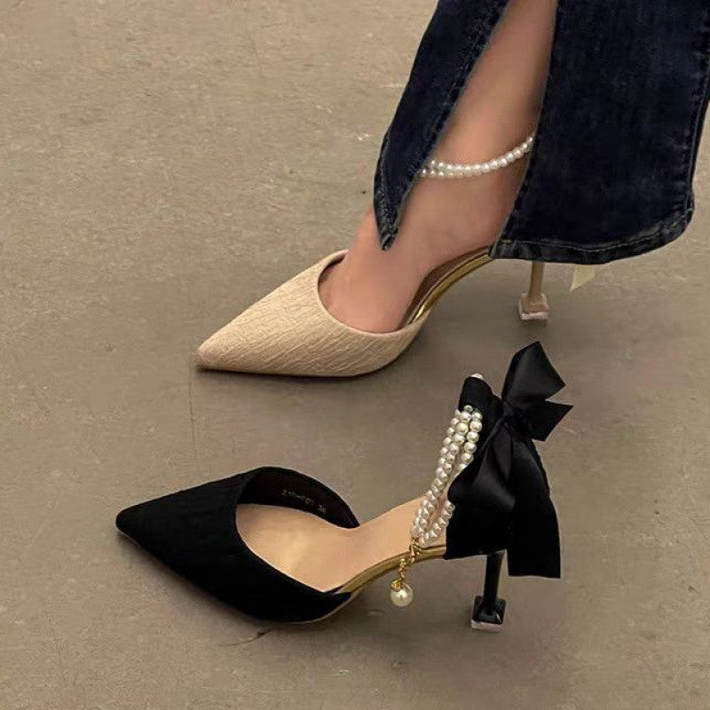 Naisten elegantit Slingback-korkokengät, joissa on siro remmi ja kiiltävä pinta Luvik