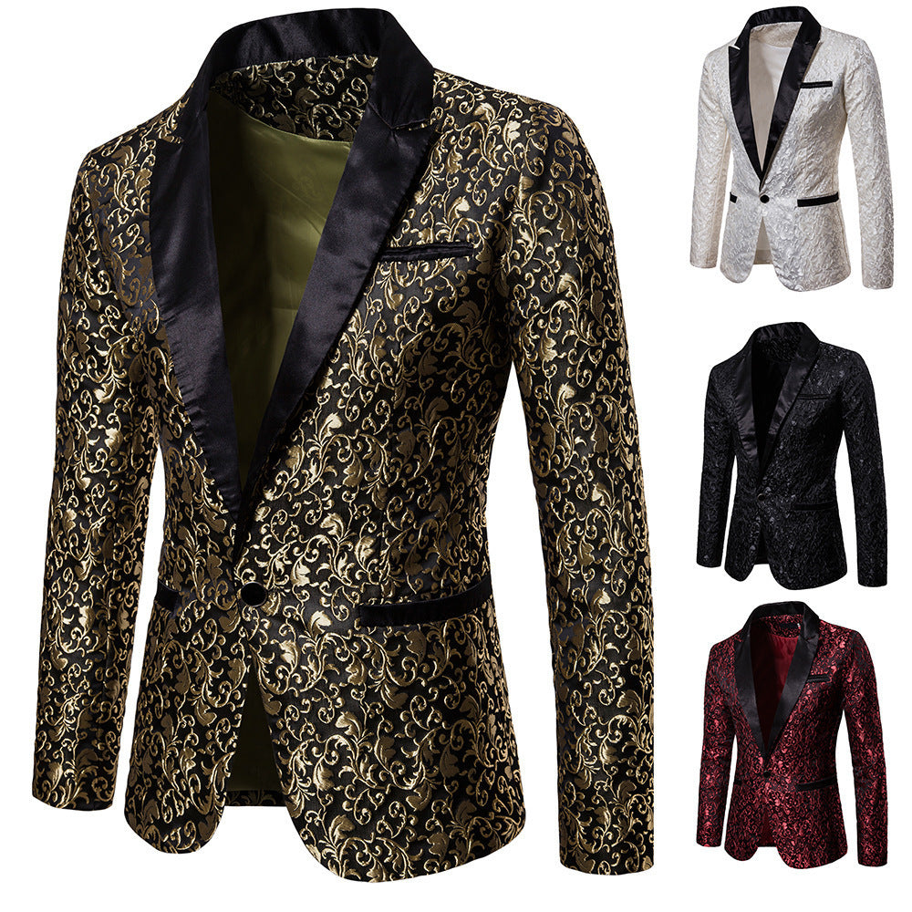 Miesten Elegantti Kukkakuosisatiini Blazer Luvik