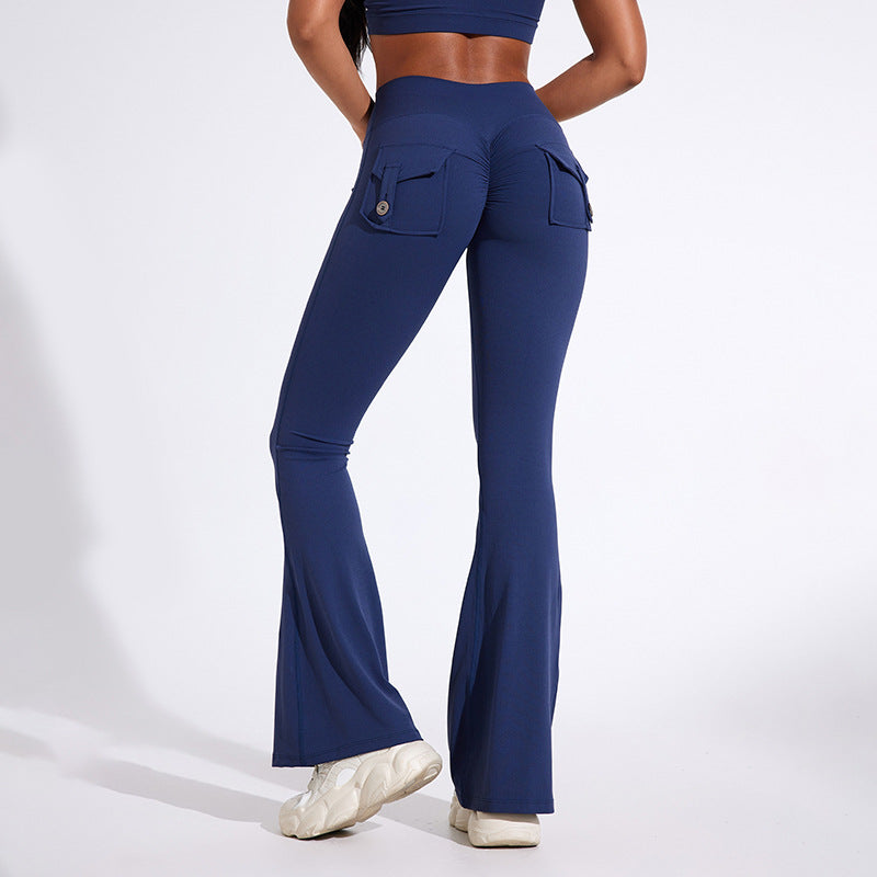 Naisten Bootcut-legginssit taskuilla ja korkealla vyötäröllä Luvik