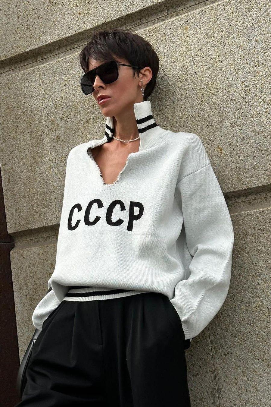 Luvik | CCCP Kirjonta Kirjoneule Seisten Kaulus Neulepusero