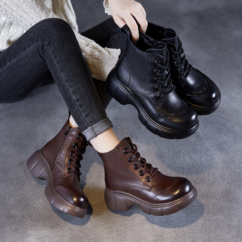 Nainen High-Top Muoti Taistelukengät chunky-pohjalla Luvik