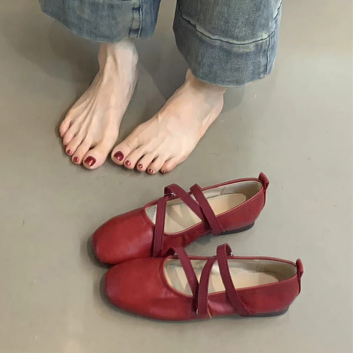 Naisten Ristihihna Ballerina Lattiat Luvik