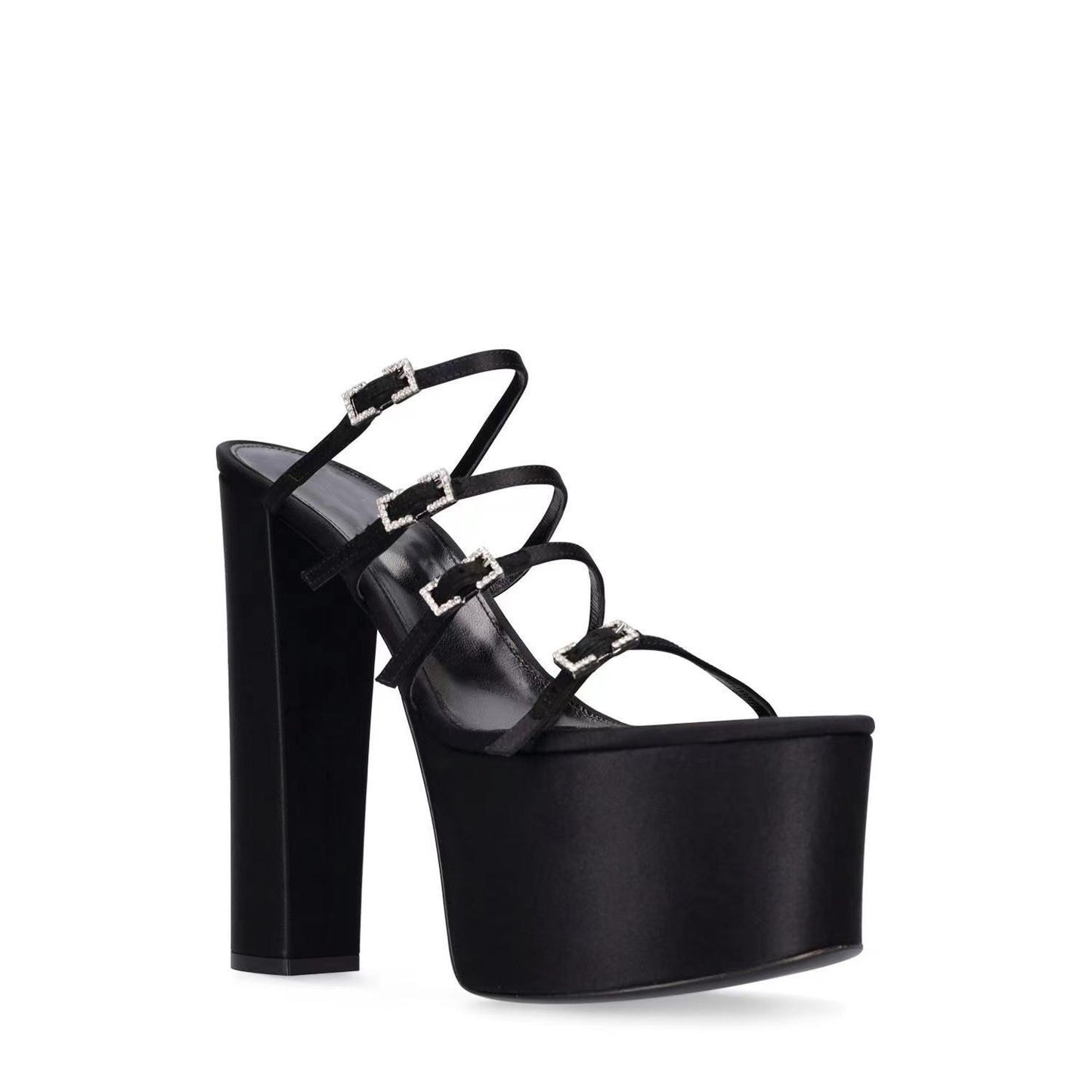 Femme Strappy Platform Slide Sandalit koristeellisilla soljilla Luvik