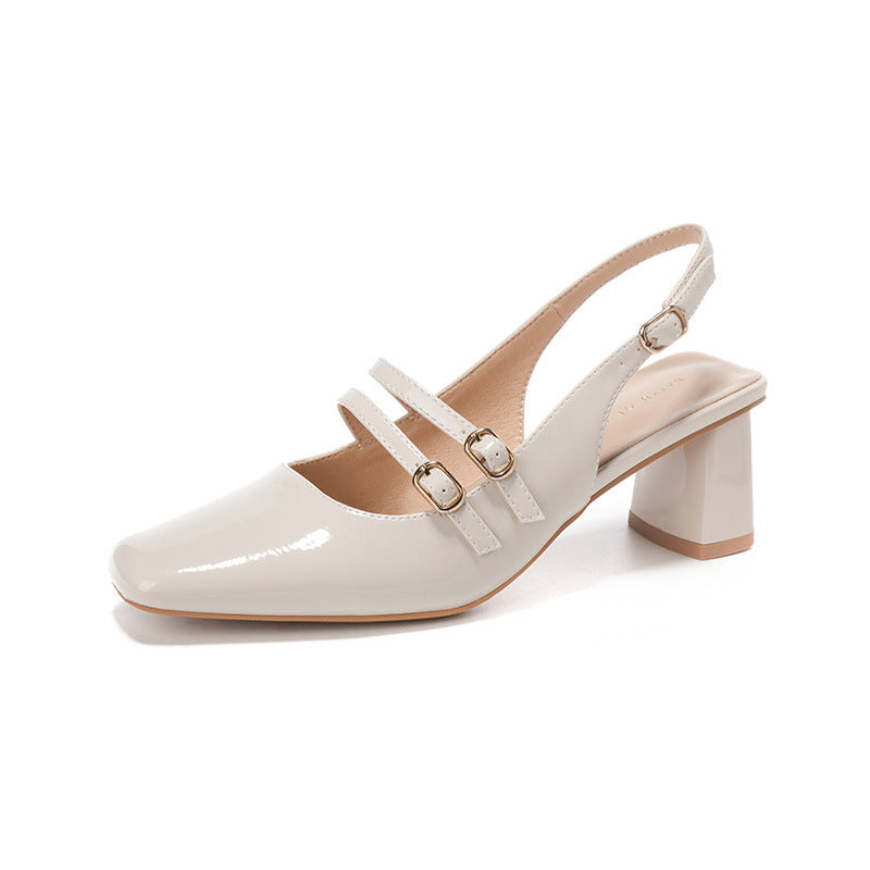 Naisten kengät, joissa on paksu korko ja Slingback Luvik