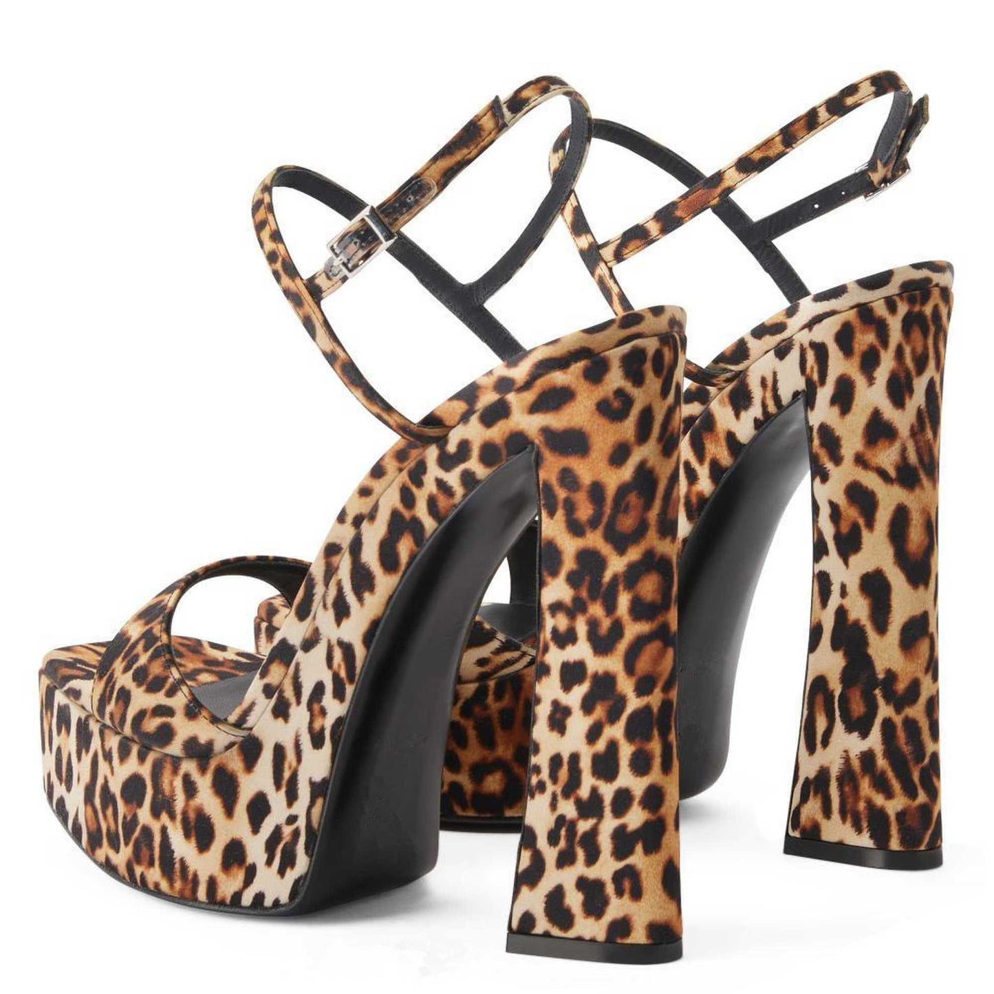 Femme Strappy Platform High Heel Sandals with eye-catching animal print Luvik