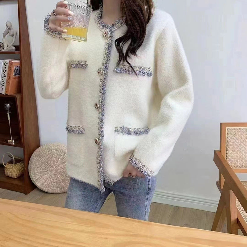 Luvik | Loose Sweater with Contrast Color and Colorful Buttons