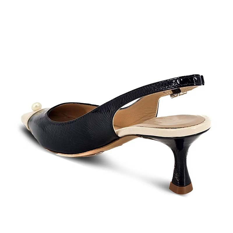 Naisille Slingback Kitten Heel Pumps helmikoristeilla Luvik