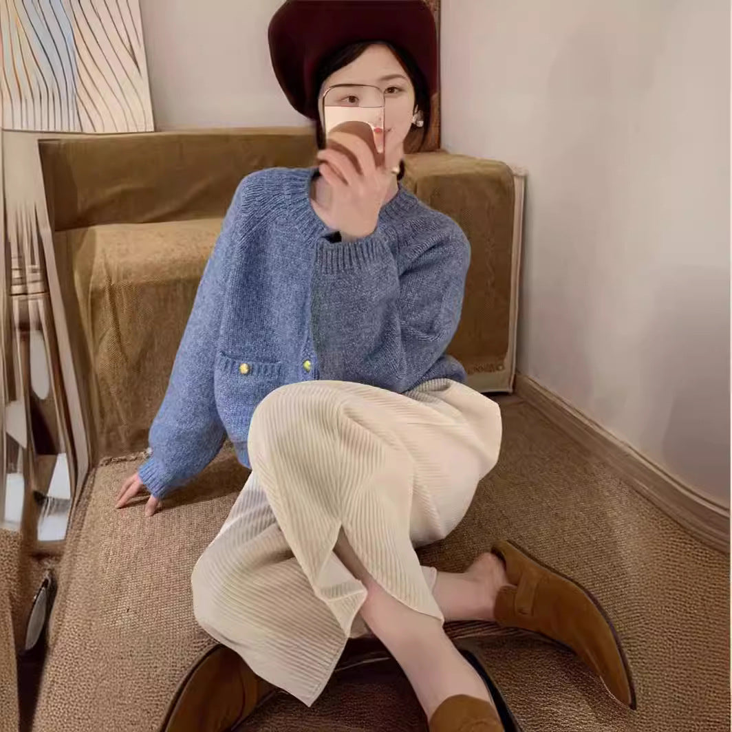 Luvik | Loose Cropped Sweater Coat – Lännen tyyli nuorekkaalla ilmeellä