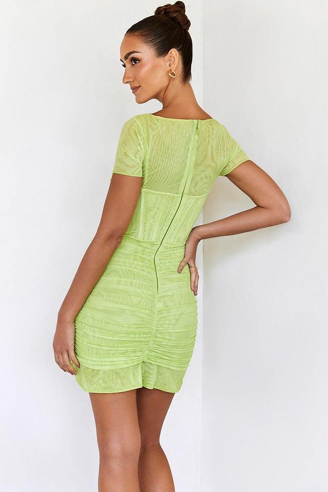 Luvik | Verkko Hollow Fold Slim Fit Hip Tight Dress