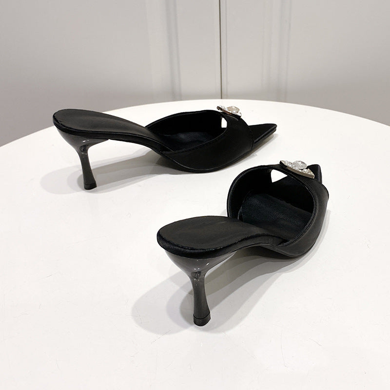 Naiset Elegantit Slingback-korkokengät kimaltavalla korupinnoitteella ja tyylikkäällä muotoilulla Luvik