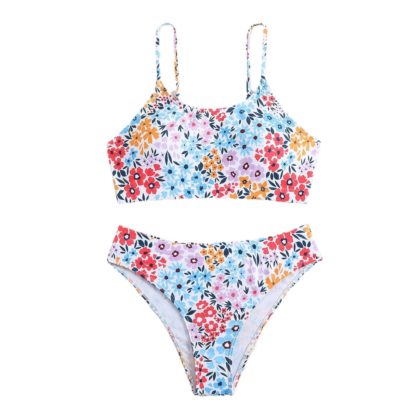 Femme Kukkaprintti Bralette Bikinisetti Luvik