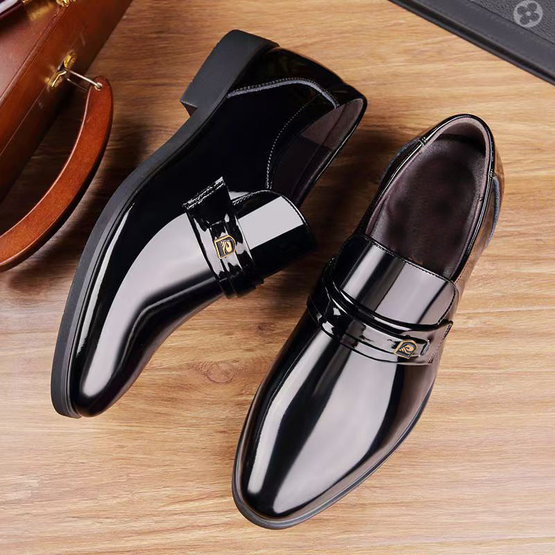 Miesten ylelliset lakatun nahkaiset slingback-kengät juhlakengät Luvik